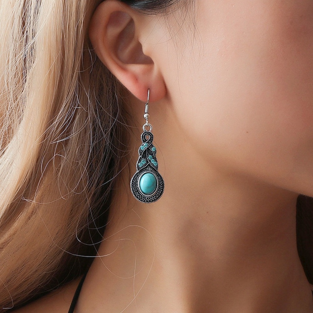 Any 2/$20! Boho Silver/Turquoise/Crystal Earrings - Picture 8 of 11